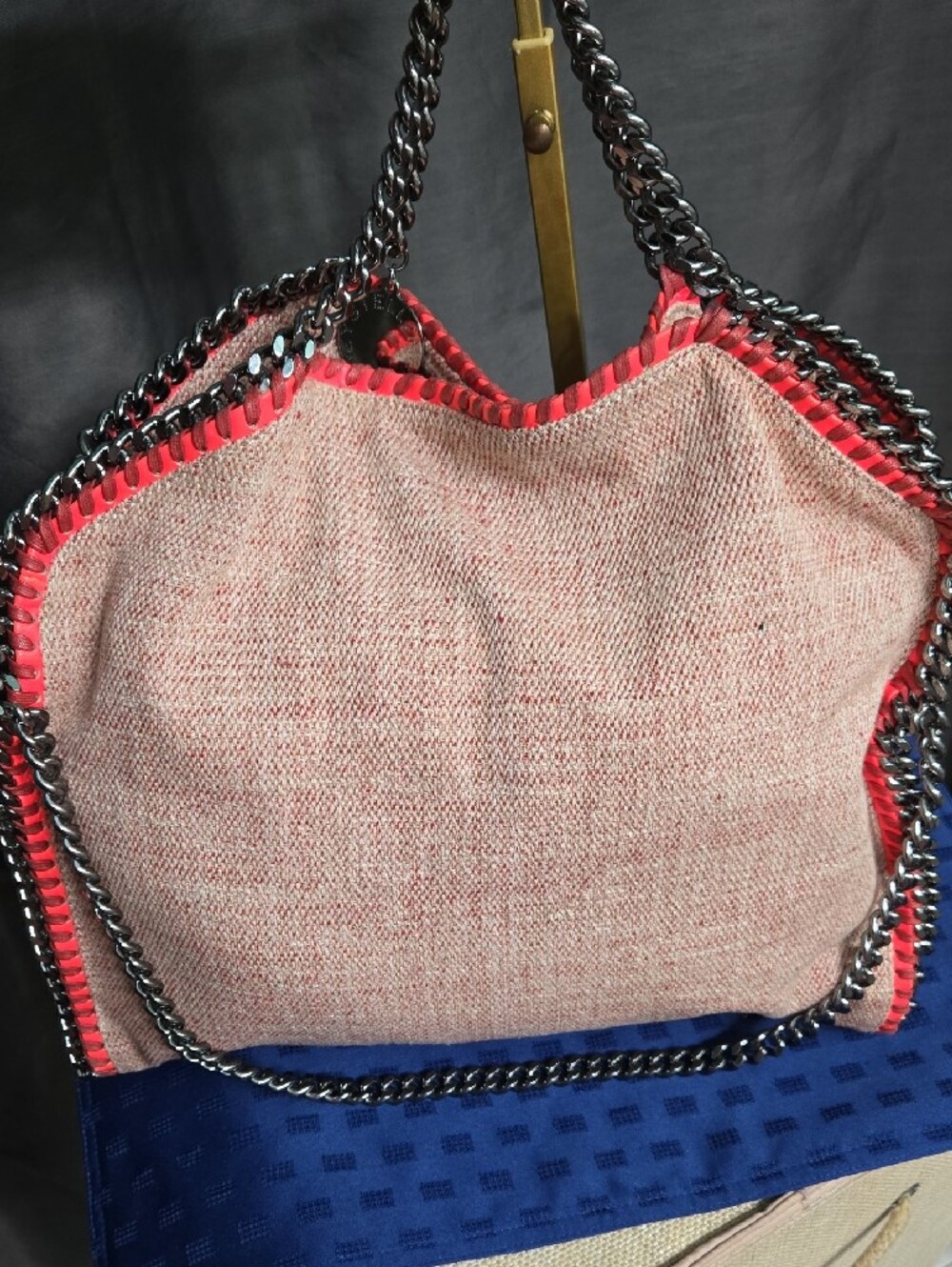 Stella McCartney Large Falabella Pink Tweed Tote with Gunmetal Chain Trim - Picture 3 of 16